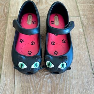 Mini Melissa Black cat shoes
